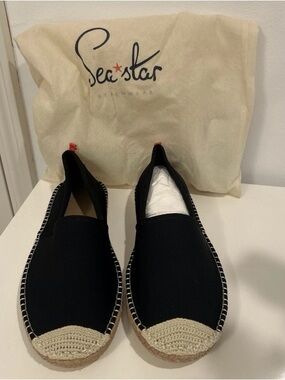 Sea Star Black Canvas Slip-On Espadrille Loafers